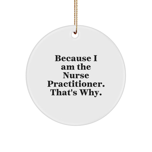 Nurse Practitioner Keepsake White Christmas Ornament for Him Gift - Image 1