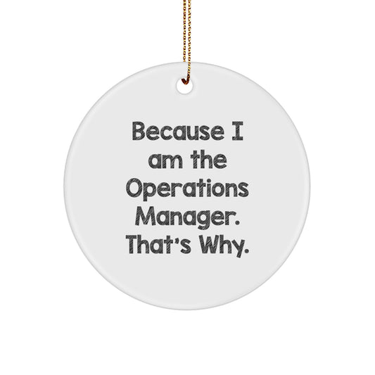 Christmas Gift for Her Operations Manager Circle Ornament Present - Image 1