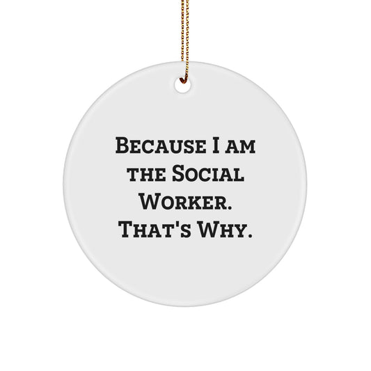 Bold Social Worker Novelty Christmas Ornament Gift for Friends - Image 1