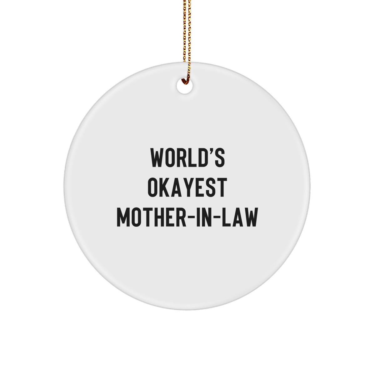 Favorite Kids Christmas Ornament World's Okayest Mother-in-Law Gift - Image 1