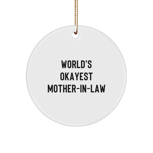 Favorite Kids Christmas Ornament World's Okayest Mother-in-Law Gift - Image 1