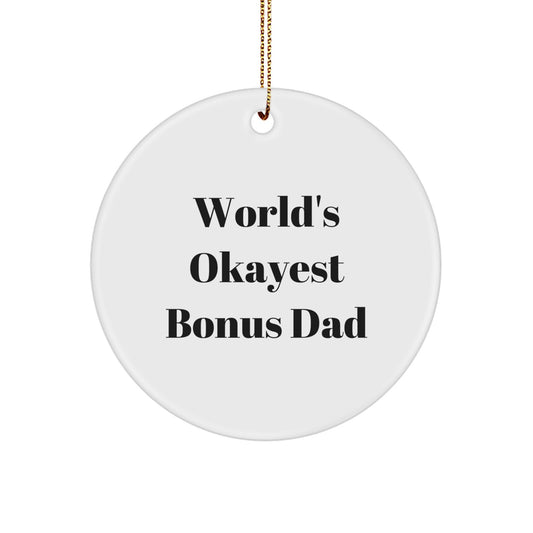 Bonus Dad Keepsake Bright Vibrant Christmas Ornament for Him Gift - Image 1