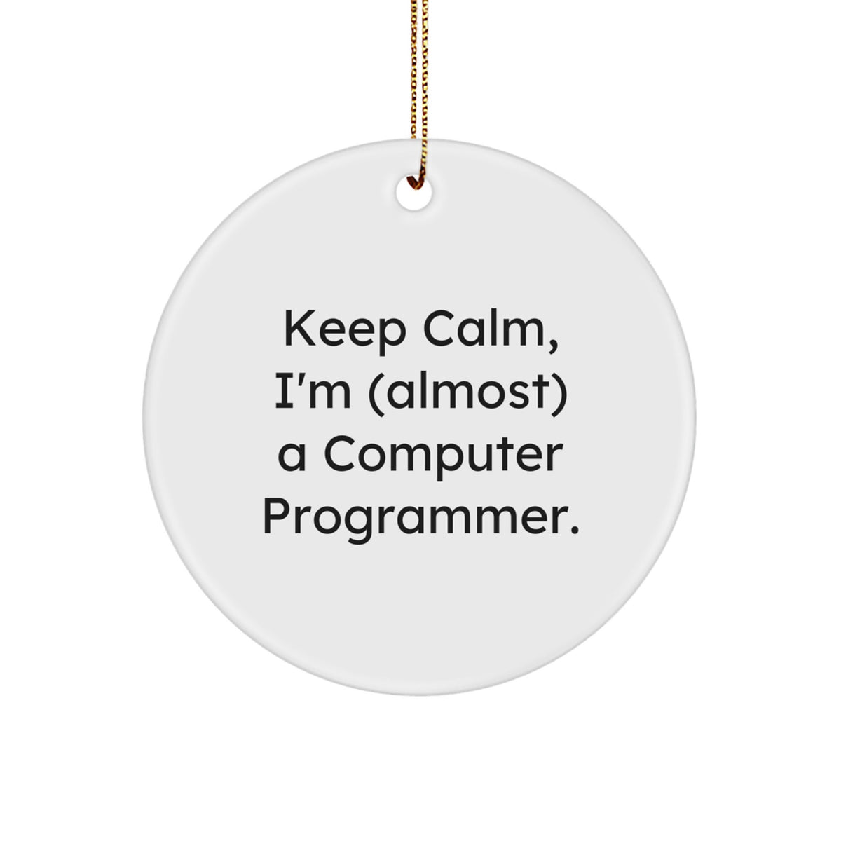 Funny Computer Programmer Christmas Circle Ornament Gifts from Family Friends to Men Women Coworkers - Image 1