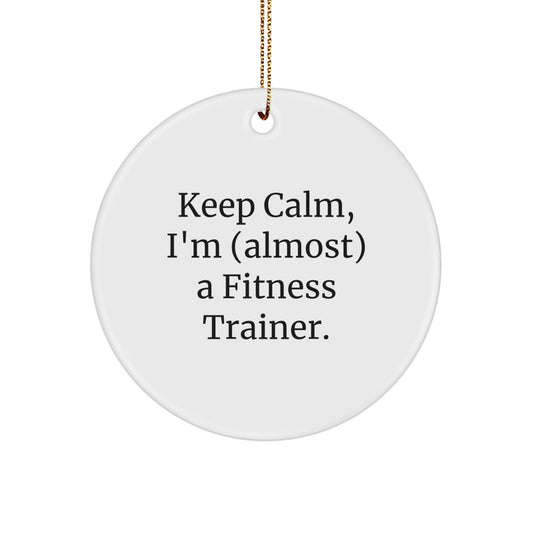 Christmas Gift for Her Fitness Trainer Circle Ornament Present - Image 1