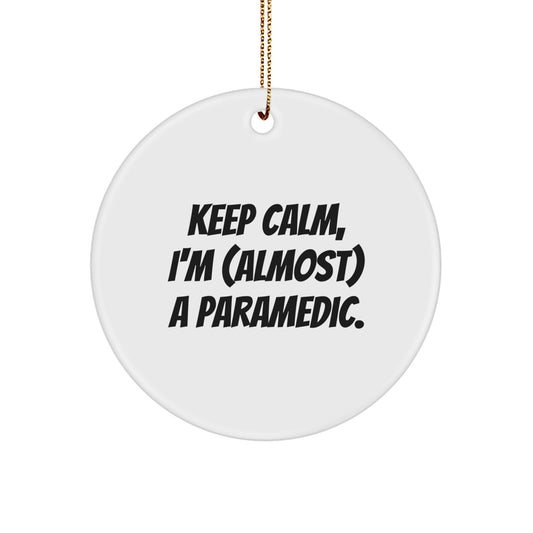 Amusing Paramedic Christmas Ornament Gift for Friends - Keep Calm - Image 1