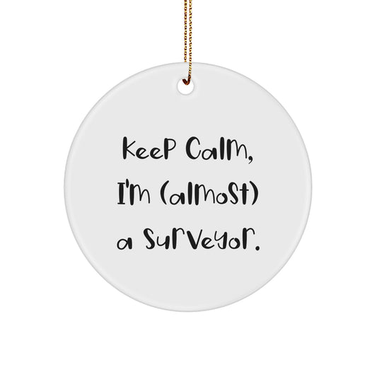 Surveyor Circle Ornament Idea for Coworkers Gift Christmas Holiday - Image 1