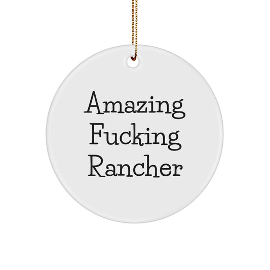 Christmas Ornament Gift for a Colleague Amazing Fucking Rancher - Image 1