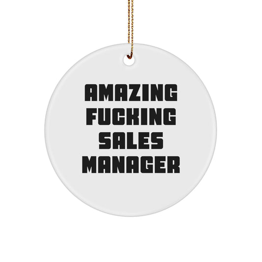 Sales Manager Circle Ornament Idea for Coworkers Christmas Gift - Image 1