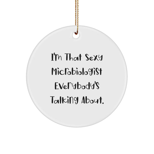 Christmas Gift Present for Her Microbiologist Circle Ornament - Image 1