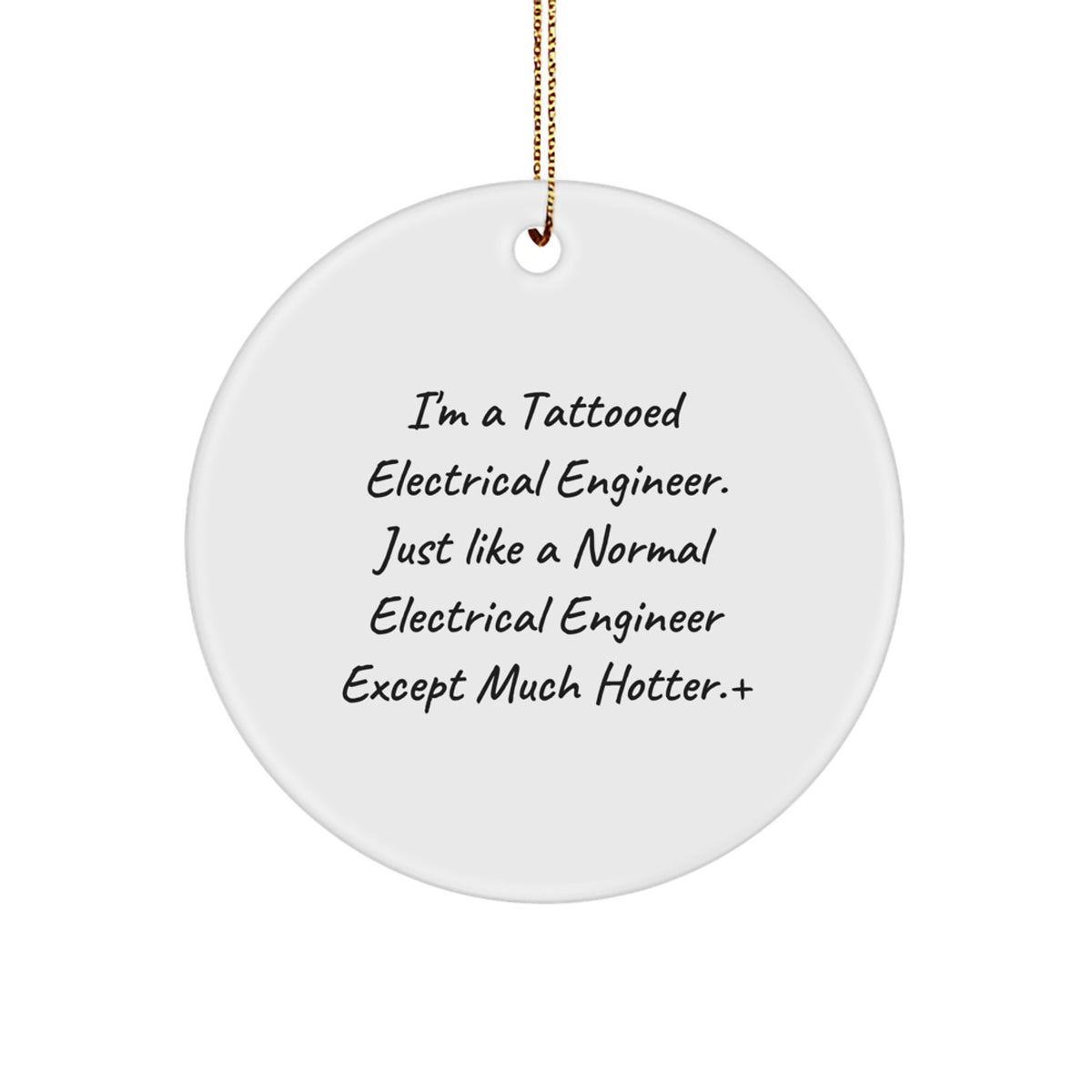 Bold Tattooed Electrical Engineer Christmas Ornament for Neighbors Gift - Image 1
