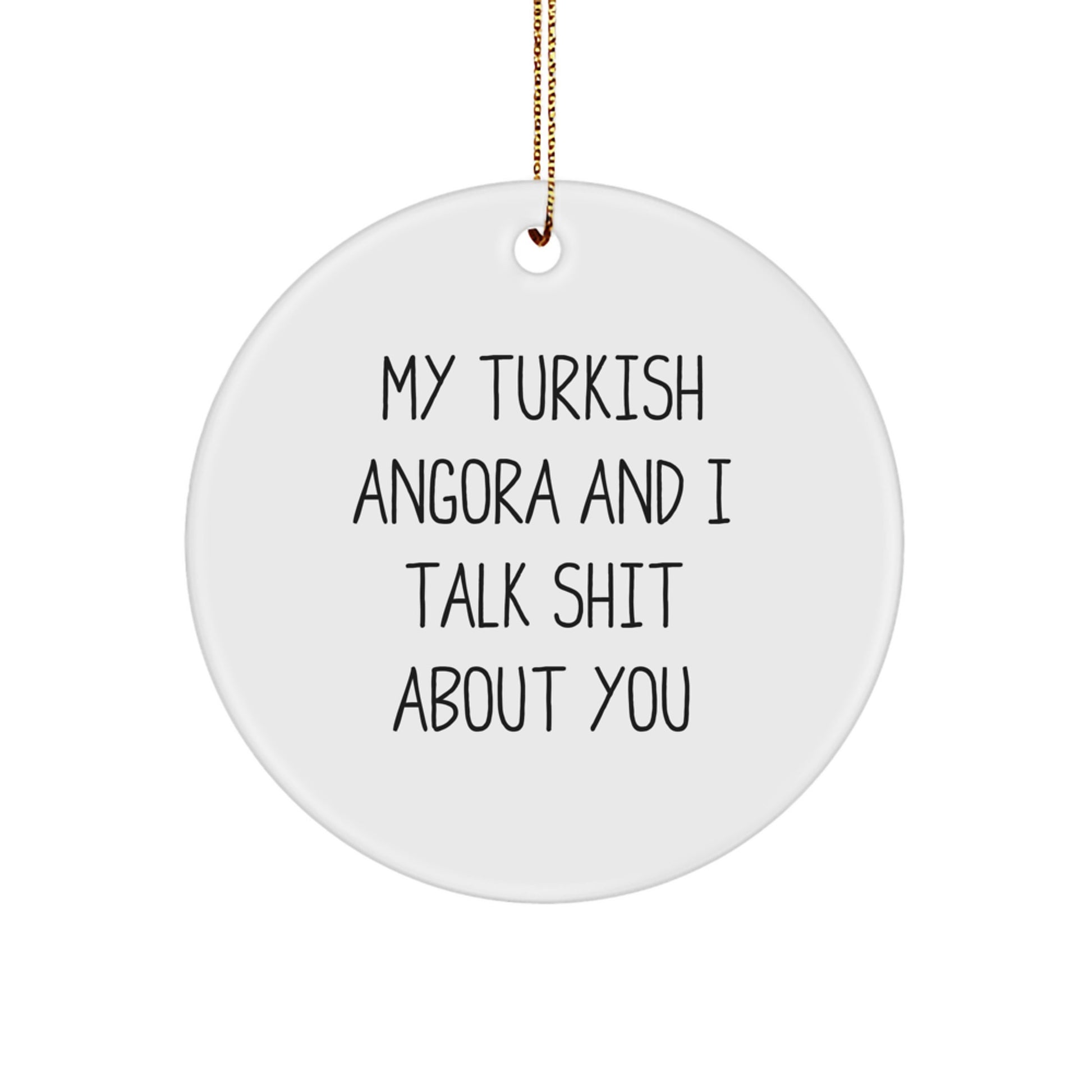 Funny Turkish Angora Cat Circle Ornament Gifts from Friends for Christmas - Image 1