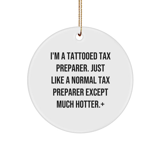 Funny Tax Preparer Gifts from Friends, Unique Circle Ornament for Tax Preparer, Christmas Unique Gift Ideas for Men, Women, and Family Members - Image 1