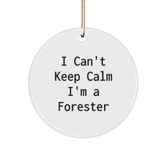 Funny Forester Gifts for Men, Forester Circle Ornament White, Gifts from Friends, Christmas Unique Gifts - Image 1