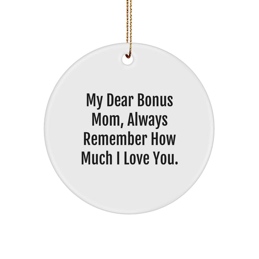 Funny Circle Ornament for Bonus Mom - Gifts from Family on Christmas Unique Gifts - Image 1