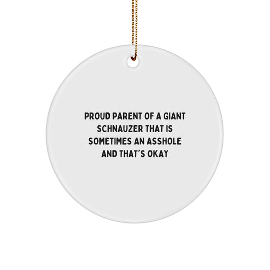 Giant Schnauzer Dog Lovers Funny Circle Ornament Gifts from Friends for Christmas - Image 1