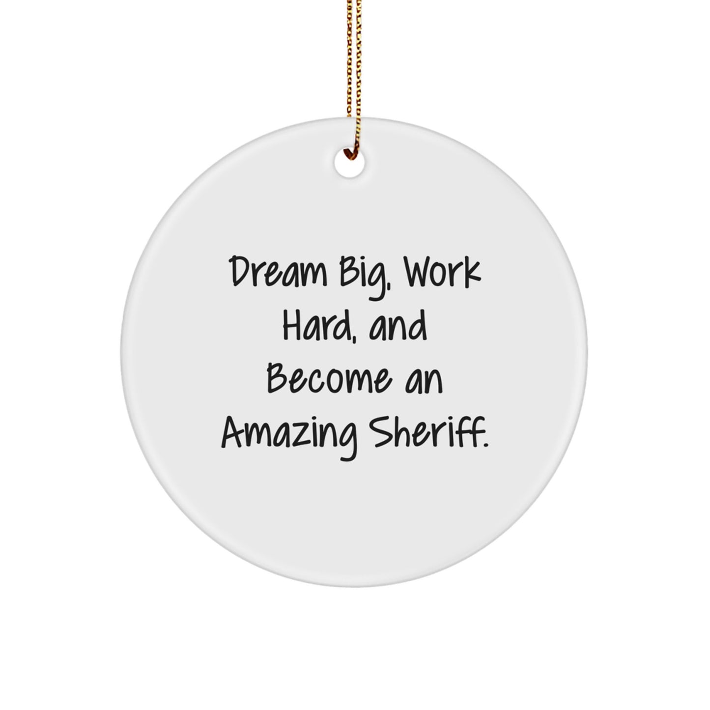 Funny Sheriff Gift for Christmas Unique Sheriff Circle Ornament Gifts from Men to Sheriff Friends - Image 1