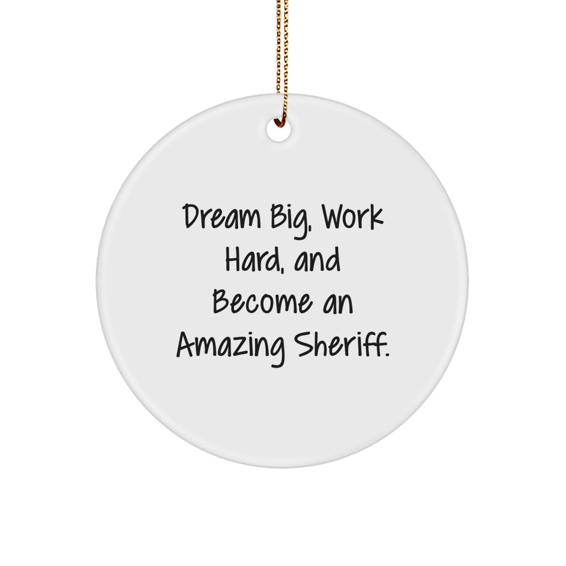 Funny Sheriff Gift for Christmas Unique Sheriff Circle Ornament Gifts from Men to Sheriff Friends - Image 1