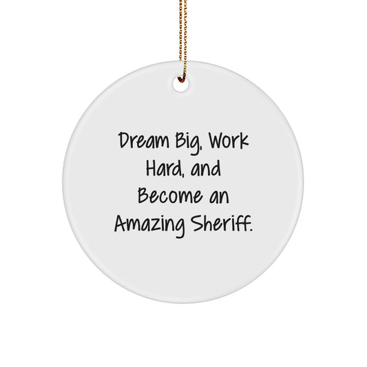 Funny Sheriff Gift for Christmas Unique Sheriff Circle Ornament Gifts from Men to Sheriff Friends - Image 1