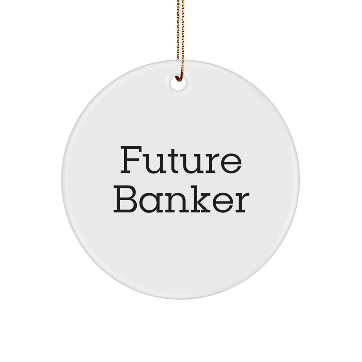 Funny Future Banker Circle Ornament Gifts from Men, Women or Friends to Banker, Christmas Unique Ornaments - Image 1
