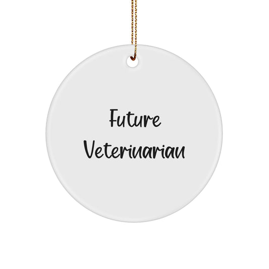 Funny Future Veterinarian Gifts from Friends, Circle Ornament for Veterinarian Men, Women, Coworkers, Family, with Inspirational Quote, Christmas Unique Gifts - Image 1