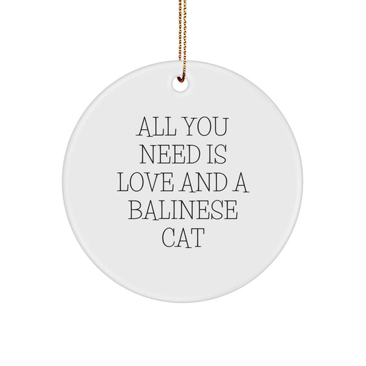 All You Need Is Love and a Balinese Cat Gift Ideas for Men and Women Christmas Unique Circle Ornaments Gifts from Friends and Family - Image 1