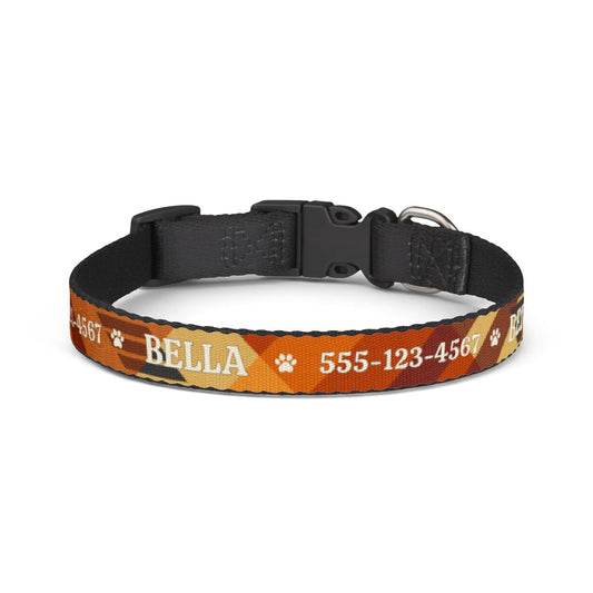 Personalized Fall Dog Collar – Custom Name & Phone Number