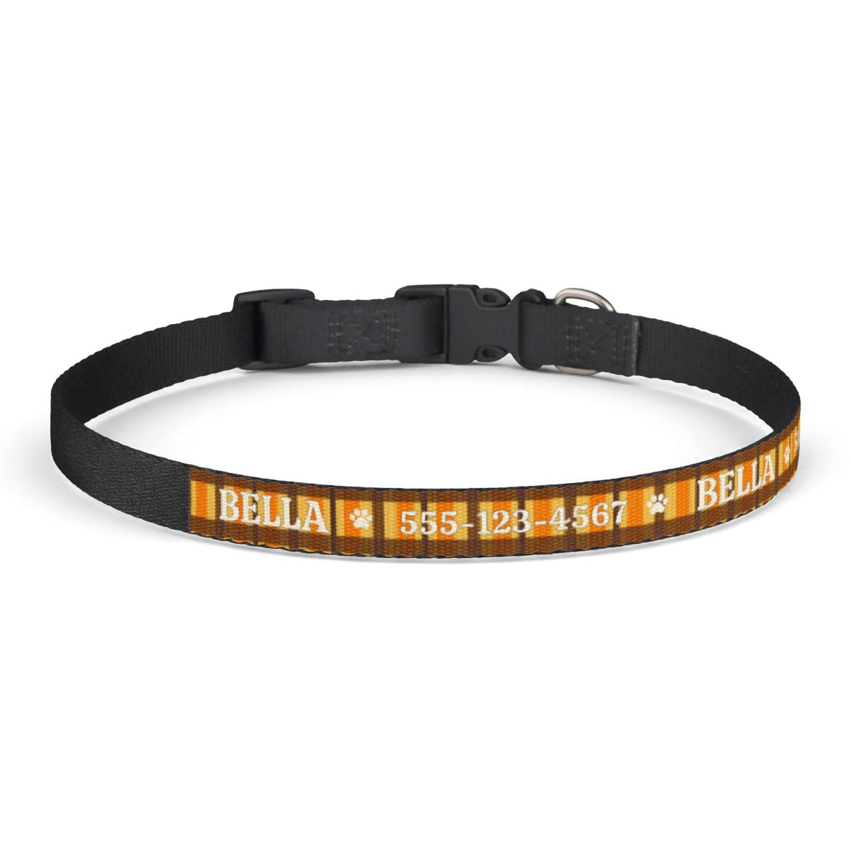 Personalized Fall Dog Collar – Custom Name & Phone Number