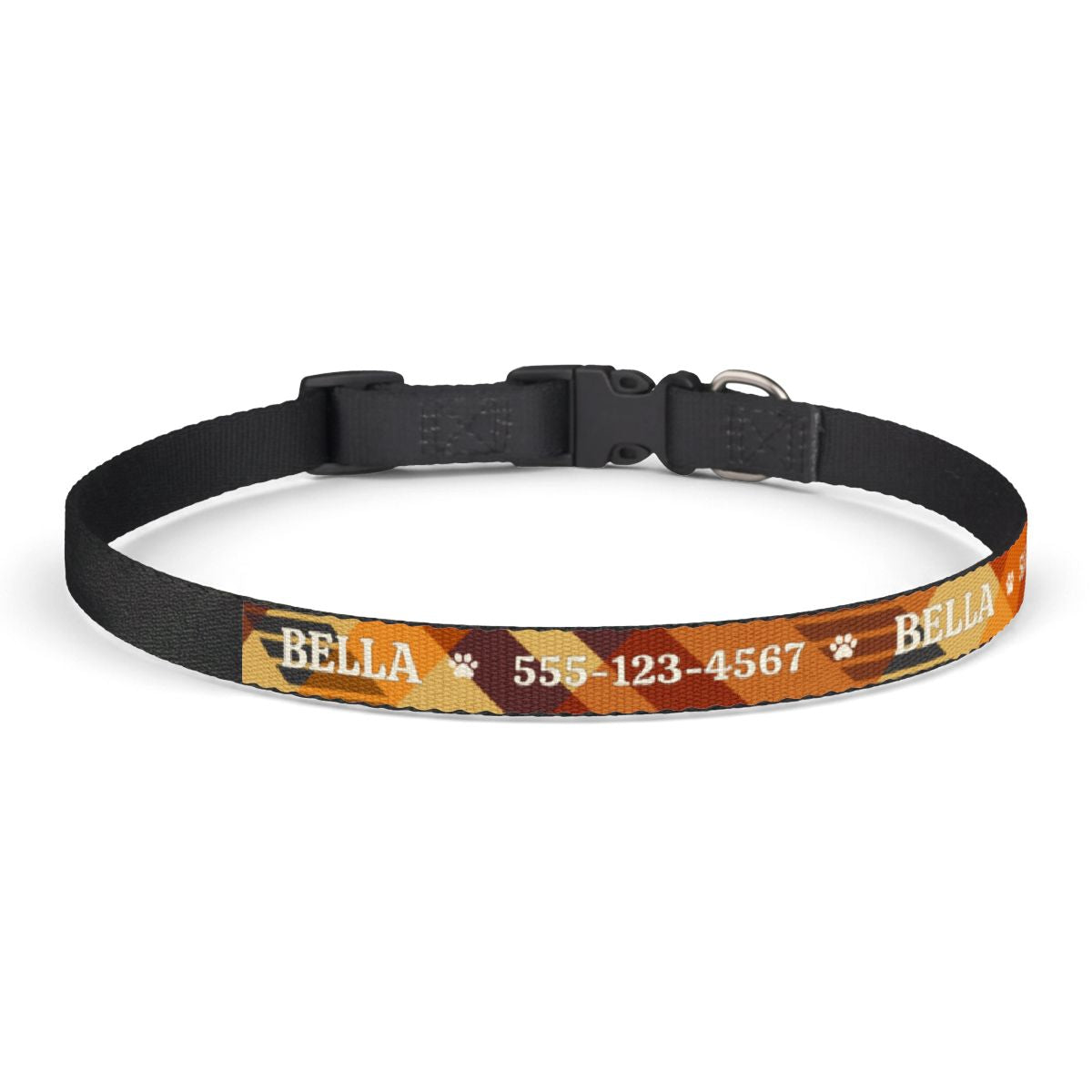 Personalized Fall Dog Collar – Custom Name & Phone Number