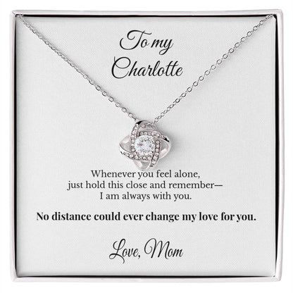 To My Daughter Personalized Love Knot Necklace – I Am Always With You