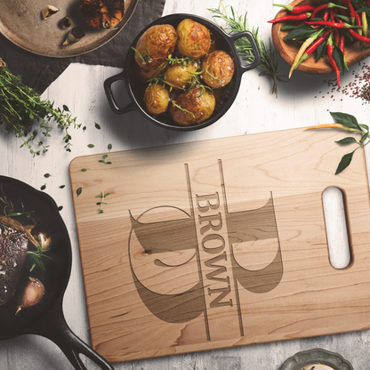 Personalized Monogram Maple Cutting Board – Custom Name & Letter – Handcrafted in the USA