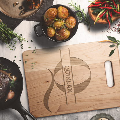 Personalized Monogram Maple Cutting Board – Custom Name & Letter – Handcrafted in the USA