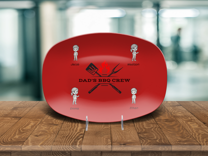 "Dad's BBQ Crew" Personalized Platter – Red Hot & Ready to Serve