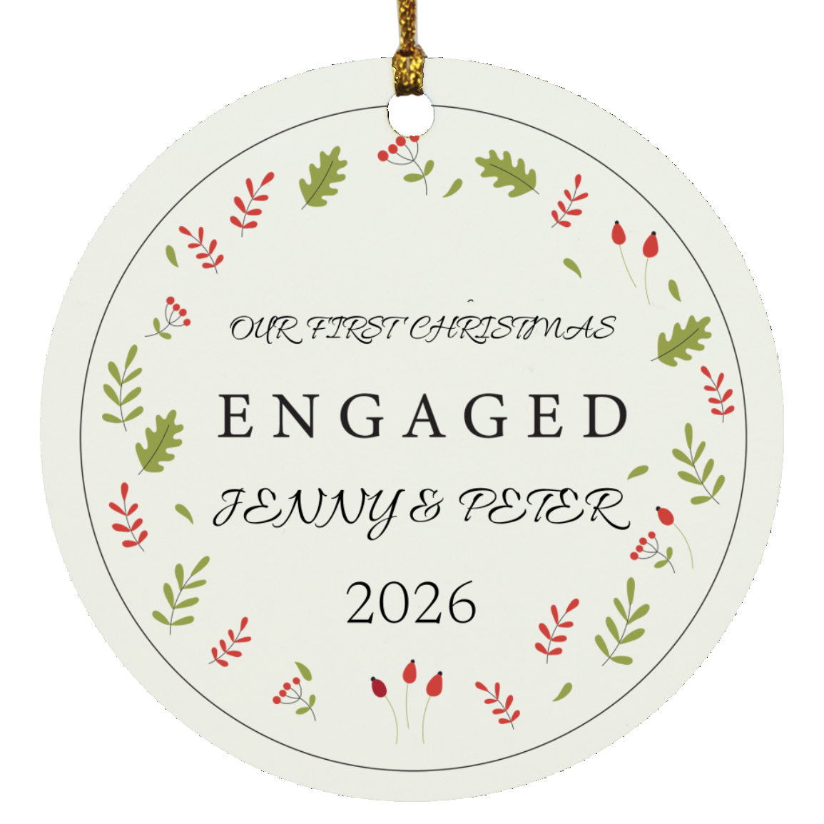 SO 4 - Personalized First Christmas Engaged Ornament 2026
