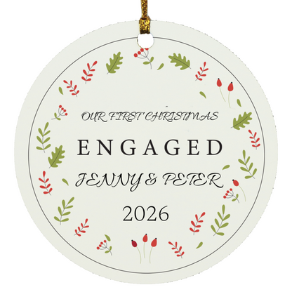 SO 4 - Personalized First Christmas Engaged Ornament 2026