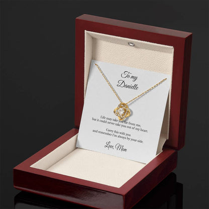 To My Daughter Personalized Love Knot Necklace – Always By Your Side