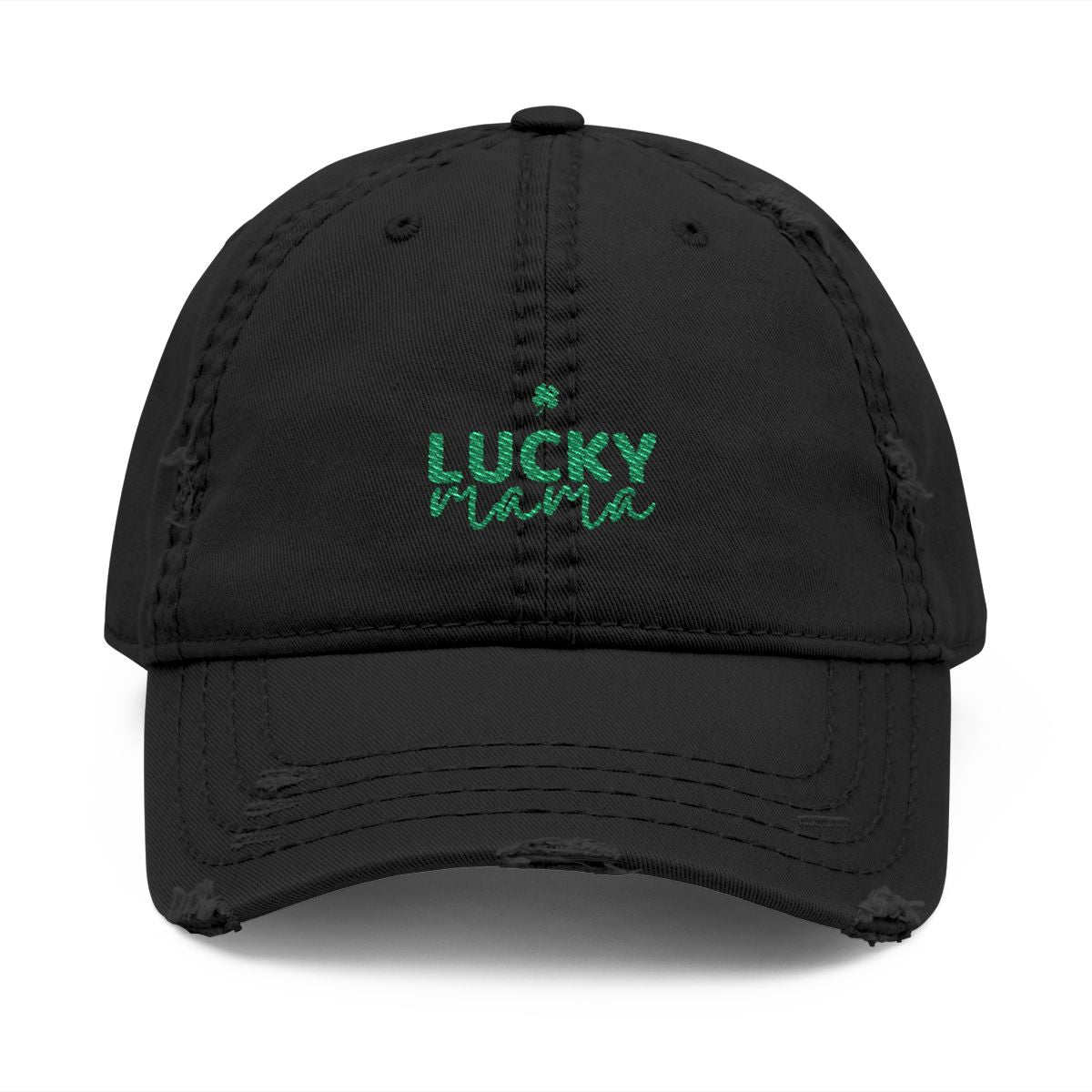 Lucky Mama Hat, St Patrick’s Day Mom Hat, Embroidered Shamrock Cap, Distressed Dad Hat for Women, Irish Mom Gift, March Outfit