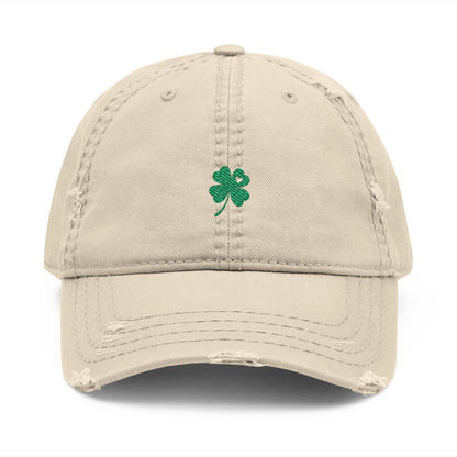 Shamrock Hat, St Patrick’s Day Hat for Women, Embroidered Clover Cap, Distressed Dad Hat, Irish Hat, Minimal Green Hat
