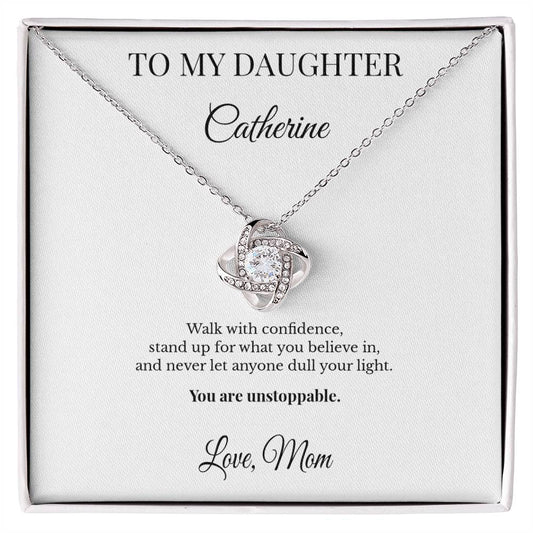 LK26MM08 To My Daughter Personalized Necklace Gift – You Are Unstoppable Empowerment Gift