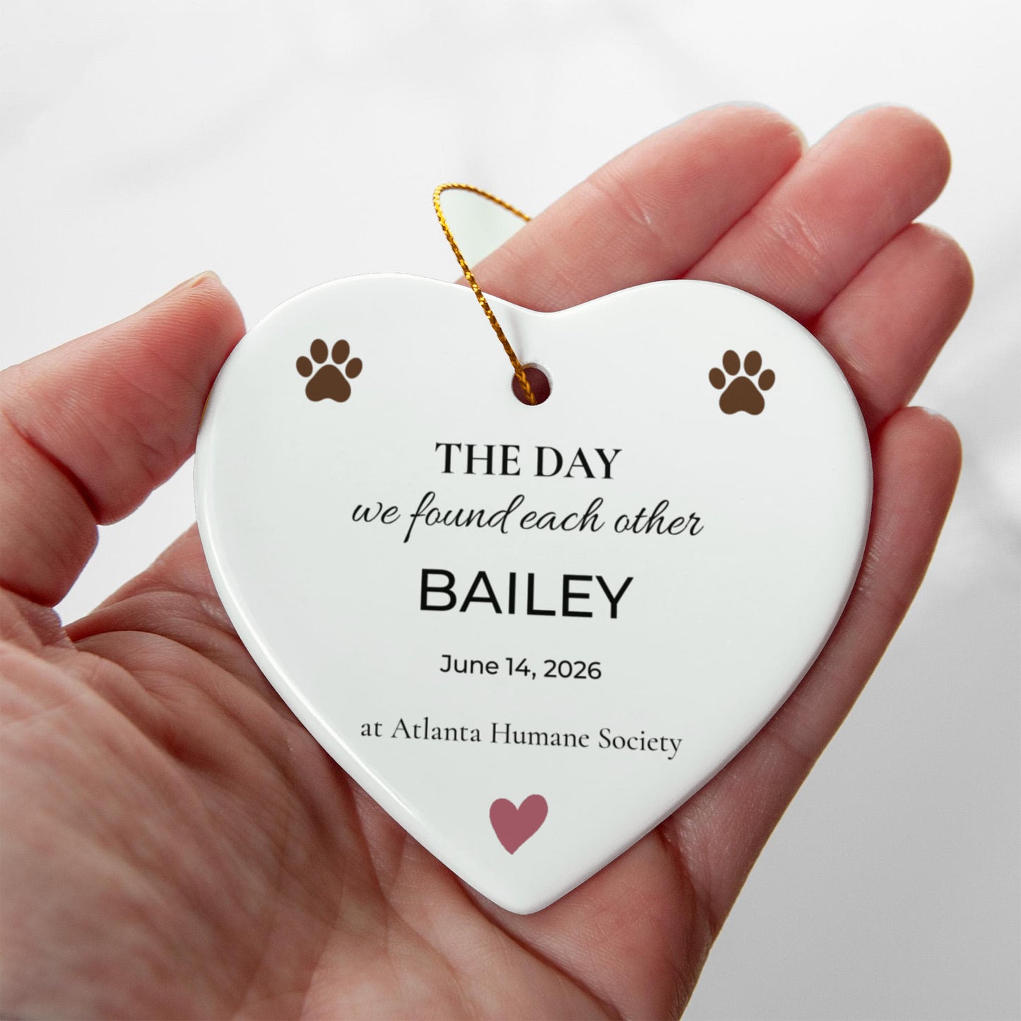 GO-001 | The Day We Found Each Other – Personalized Gotcha Day Dog Ornament
