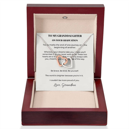 My Heart Goes With You Graduation Necklace for Granddaughter | Gift From Grandma