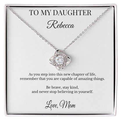 To My Daughter Personalized Necklace Gift – Believe in Yourself Keepsake from Mom