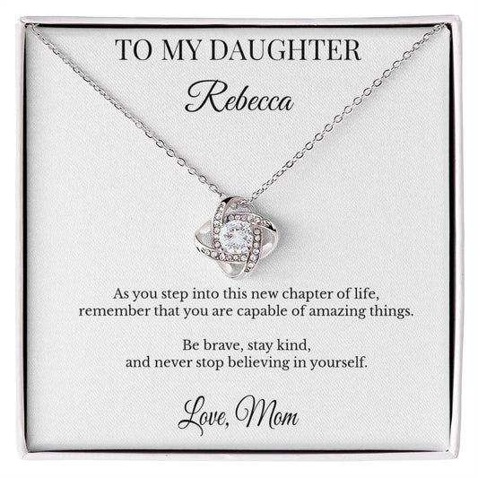 To My Daughter Personalized Necklace Gift – Believe in Yourself Keepsake from Mom