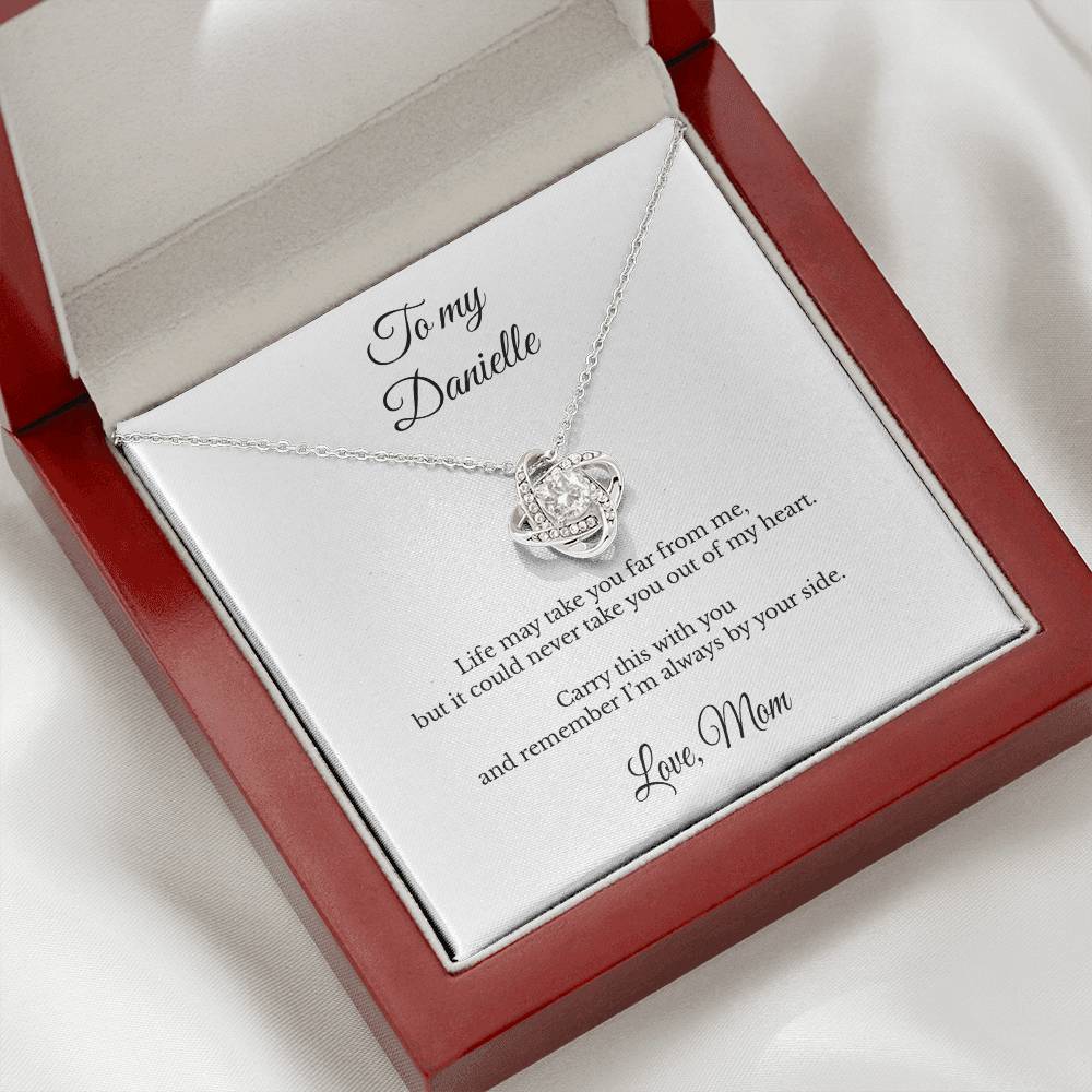 To My Daughter Personalized Love Knot Necklace – Always By Your Side