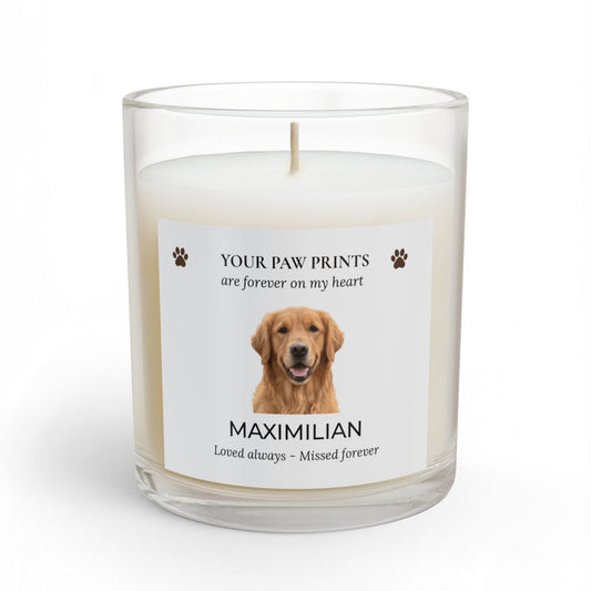 Personalized Painted Pet Memorial Candle – Your Paw Prints