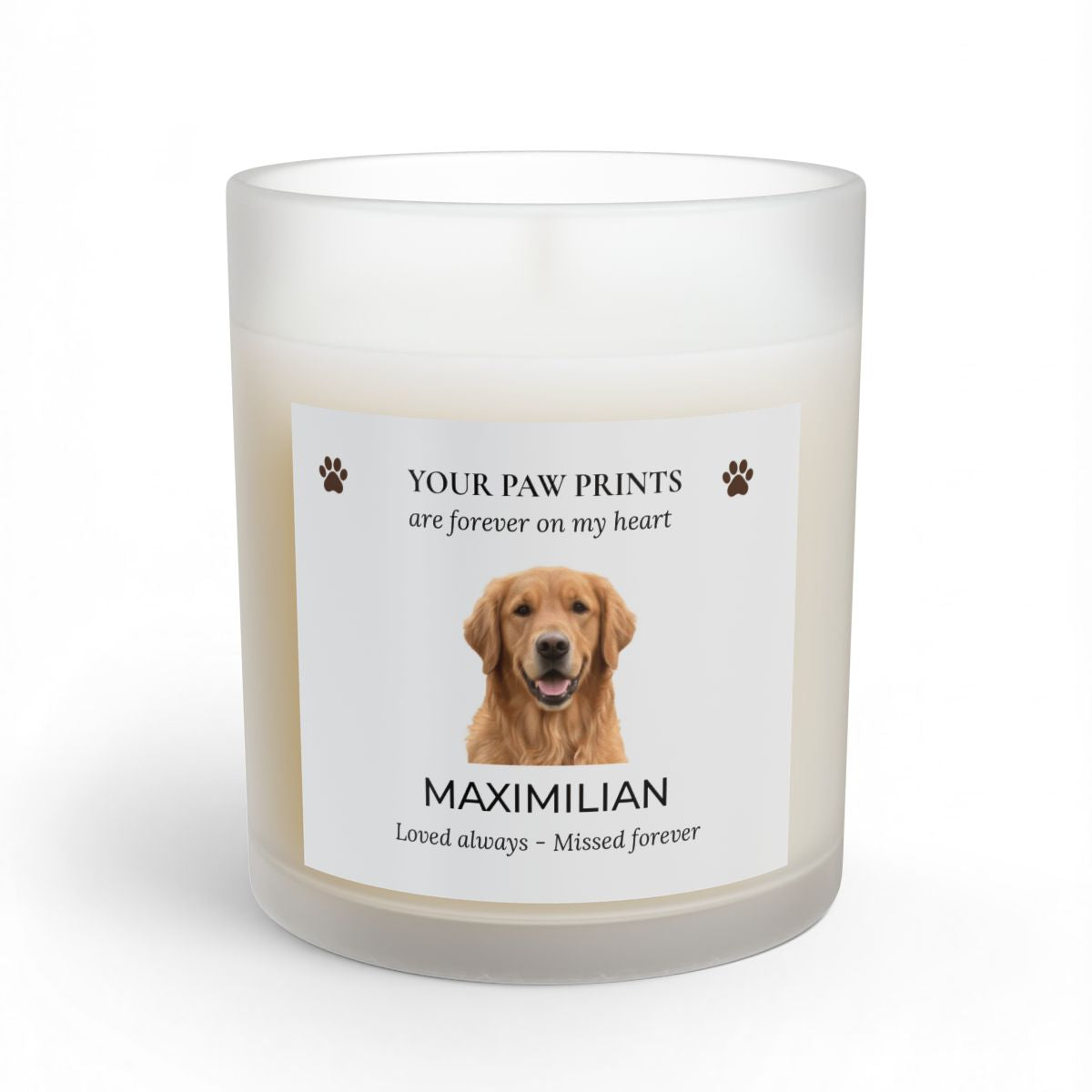 Personalized Painted Pet Memorial Candle – Your Paw Prints