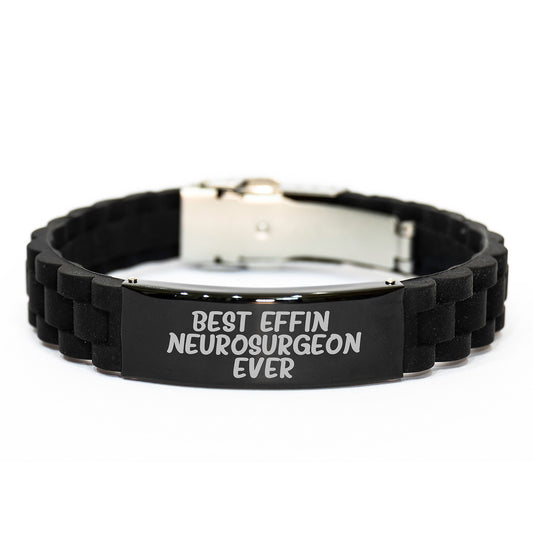 Funny Valentine's Gifts for Neurosurgeon Men - Best Effin' Neurosurgeon Ever Glide lock Clasp Bracelet Gifts from Friends - Image 1