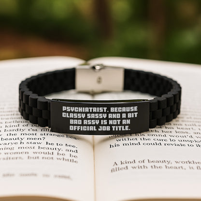 Psychiatrist Gifts, Funny Quote Glide lock Clasp Bracelet for Men, Christmas Unique Gifts from Friends to Psychiatrist - Image 2