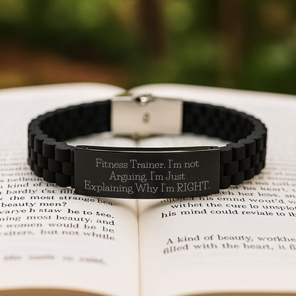 Funny Fitness Trainer Gifts from Friends to Men - Glide lock Clasp Bracelet 'I'm Not Arguing. I'm Just Explaining Why I'm Right.' - Unique Christmas Memorable Presents for Fitness Trainer Lovers - Image 2