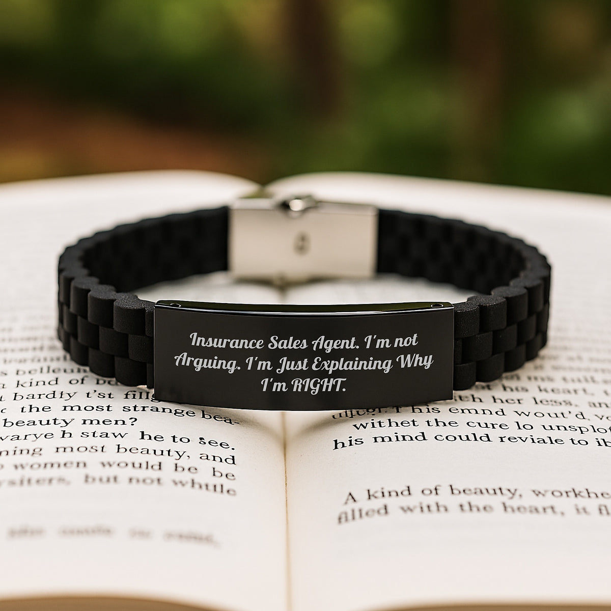 Funny Insurance Sales Agent Gifts, Glide lock Clasp Bracelet for Men, Inspirational Quote, Christmas Unique Gifts from Friends to Family - Image 2