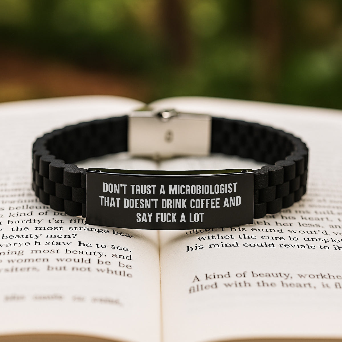 Funny Microbiologist Gifts for Him, Funny Glide lock Clasp Bracelet Christmas Unique Gifts from Men, Funny Quote about Microbiologist - Image 2